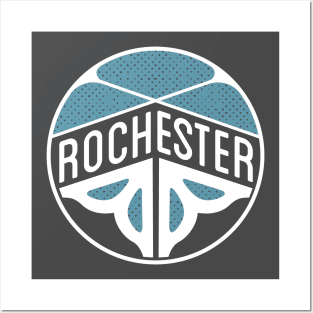 Rochester Flower logo - turquoise Posters and Art